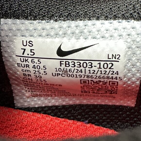 Nike Vapor Speed 3 Football Cleats Mens Size 7.5 White University Red FB3303-102 - Picture 8 of 8